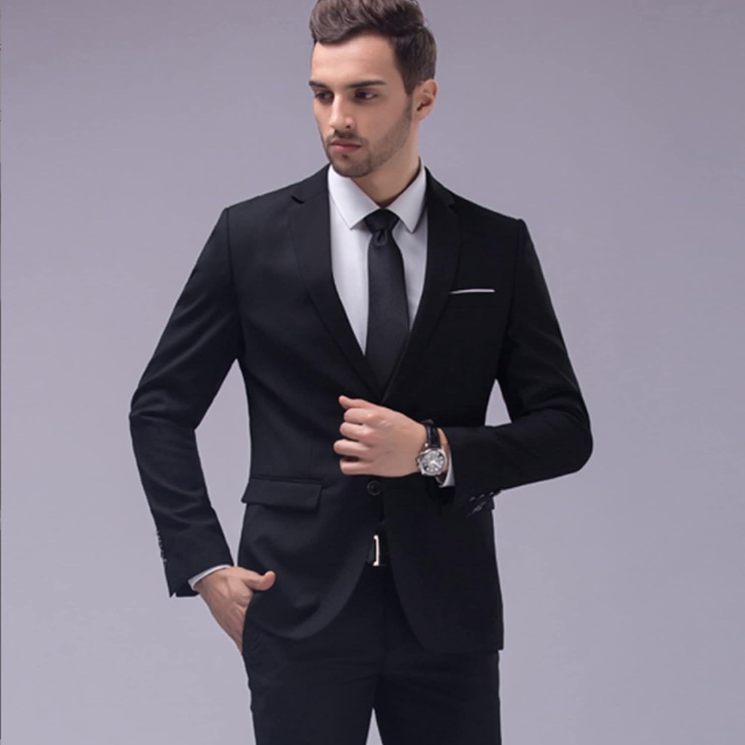 YND Men’s Suit Jacket One Button Slim Fit Solid Coat Casual Blazer ...